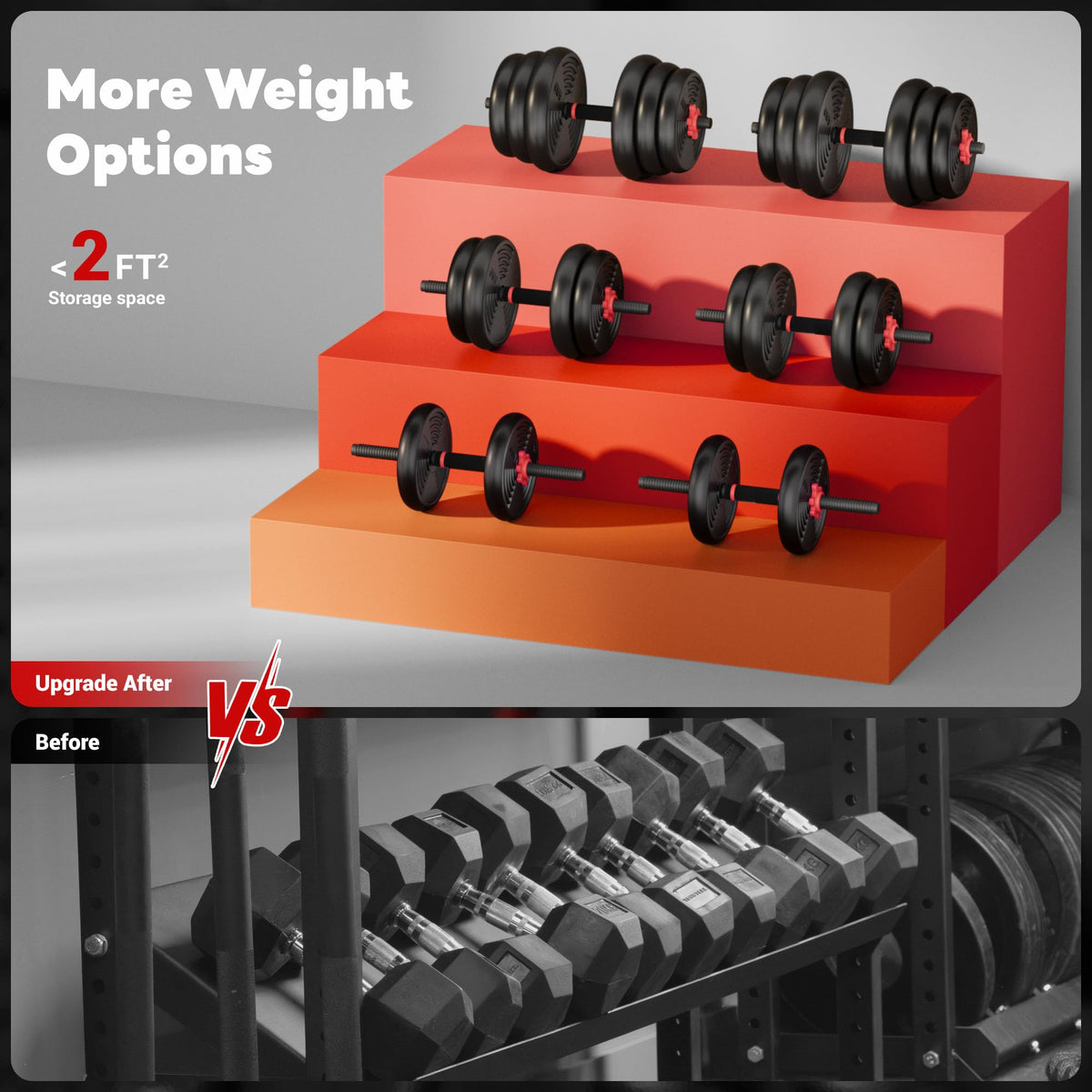 Adjustable Dumbbells Free Weight Set 4 in 1 F7568