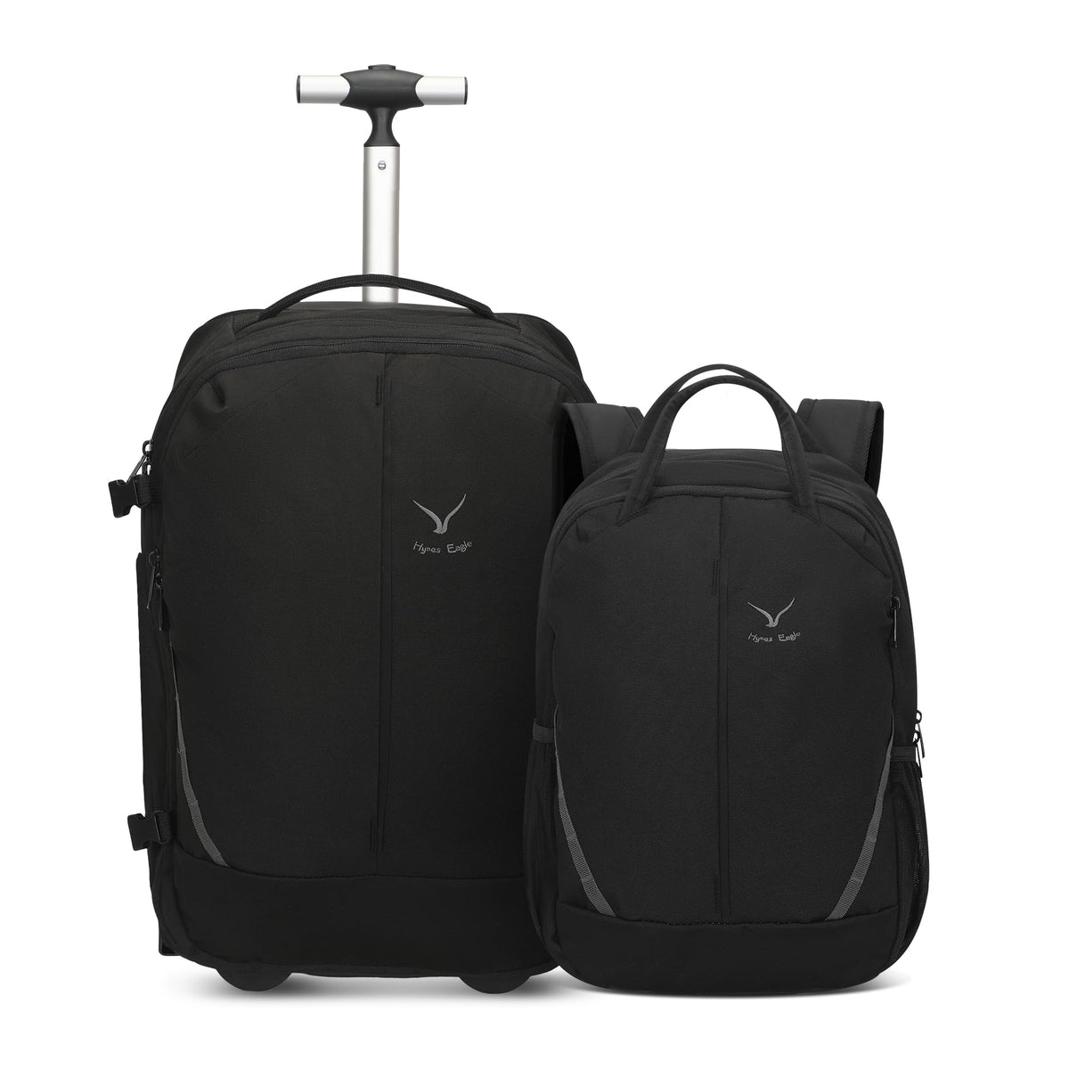 Rolling Backpack with Wheels 43L Jet Black I541