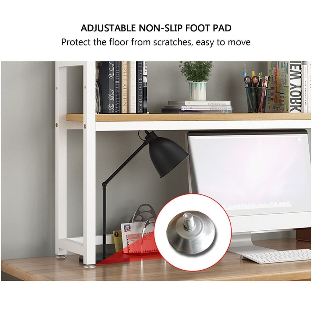 White Adjustable Metal Desktop Bookshelf I36176