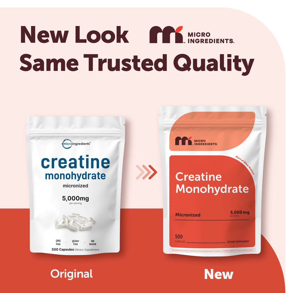 Micronized Unflavored Creatine Monohydrate 5,000mg 500 Capsules B8085