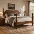 King Size Wood Platform Bed Frame with Curved Headboard S607787