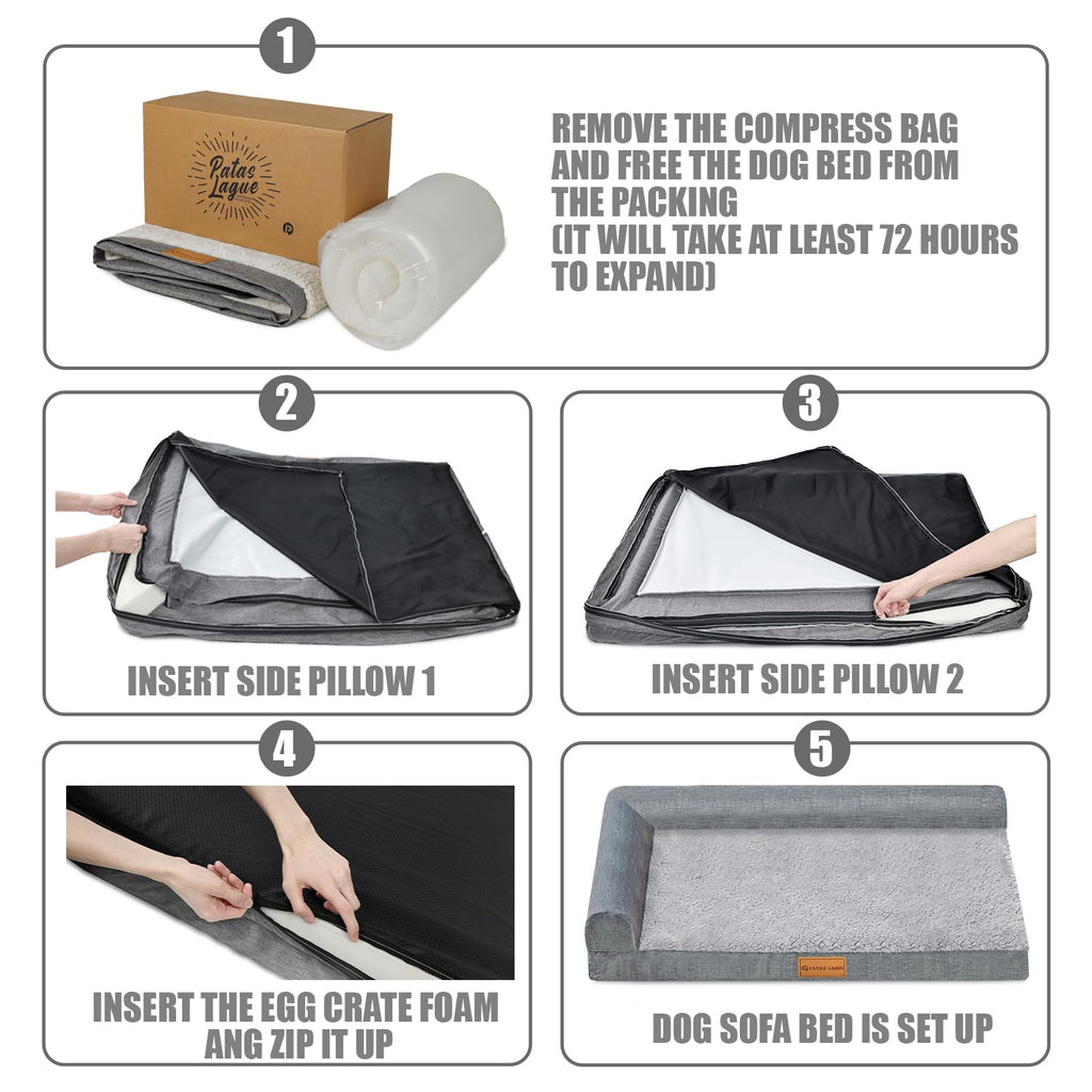 Large Washable Dog Bed 36''X24'' Black I243