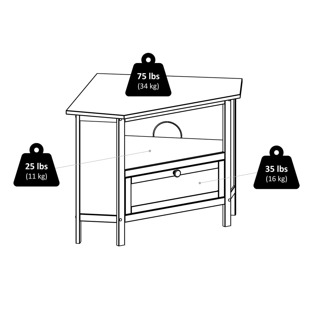 Corner TV Stand, Espresso F80365