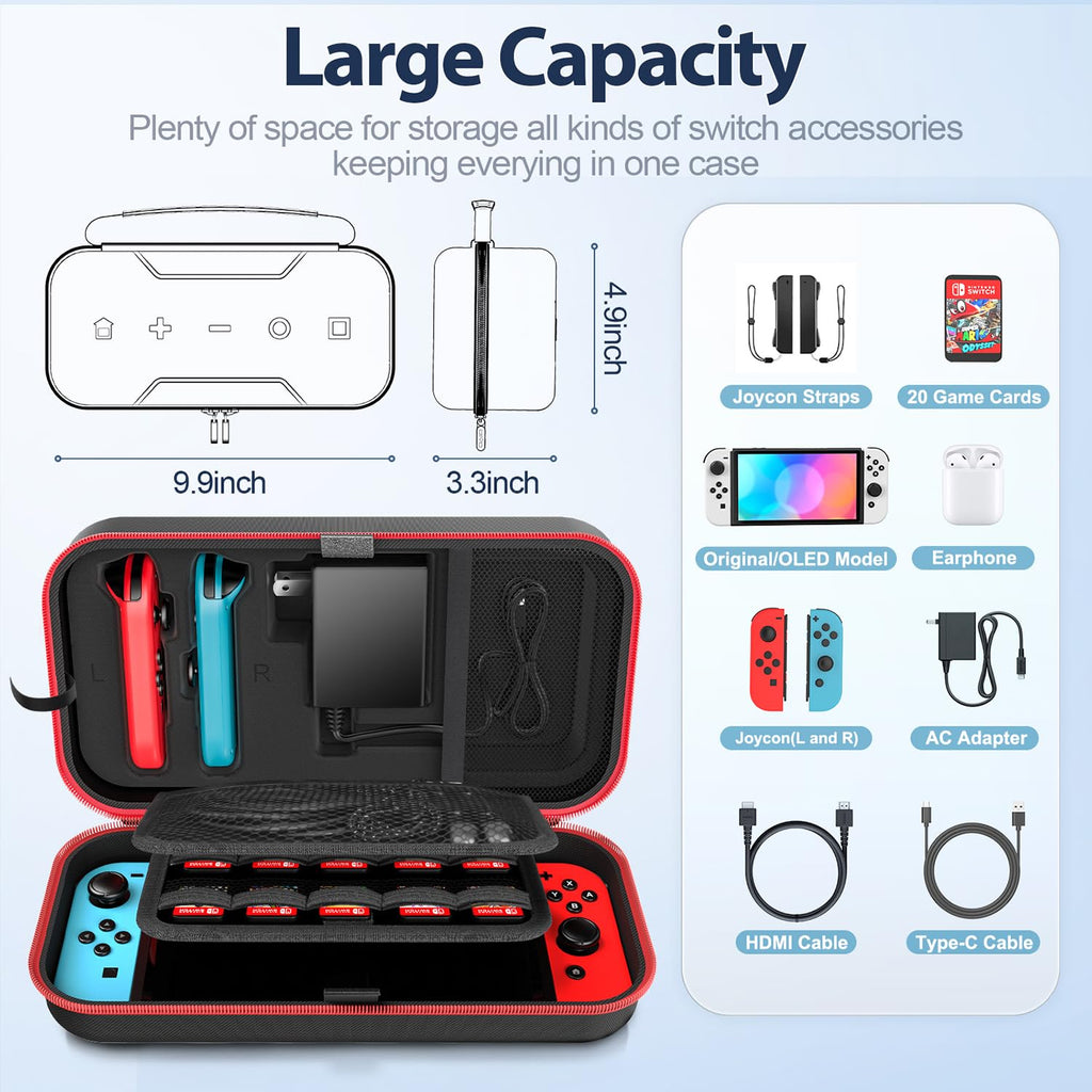 Red & Grey Portable Carrying Case H5395