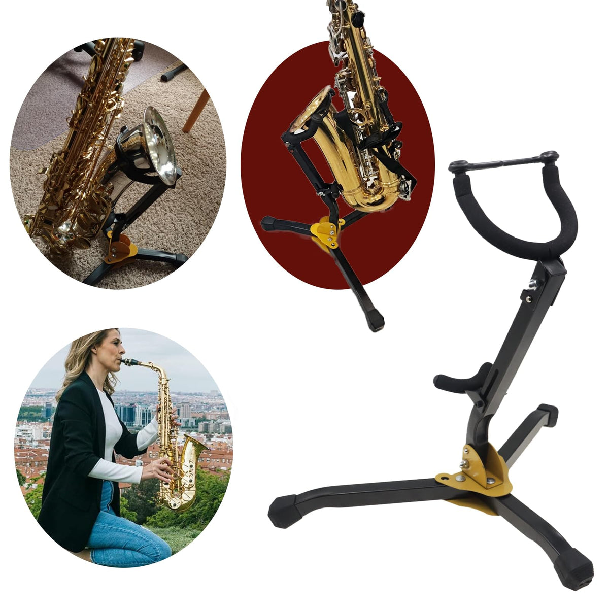Folding Alto Tenor Saxophone Stand L7628