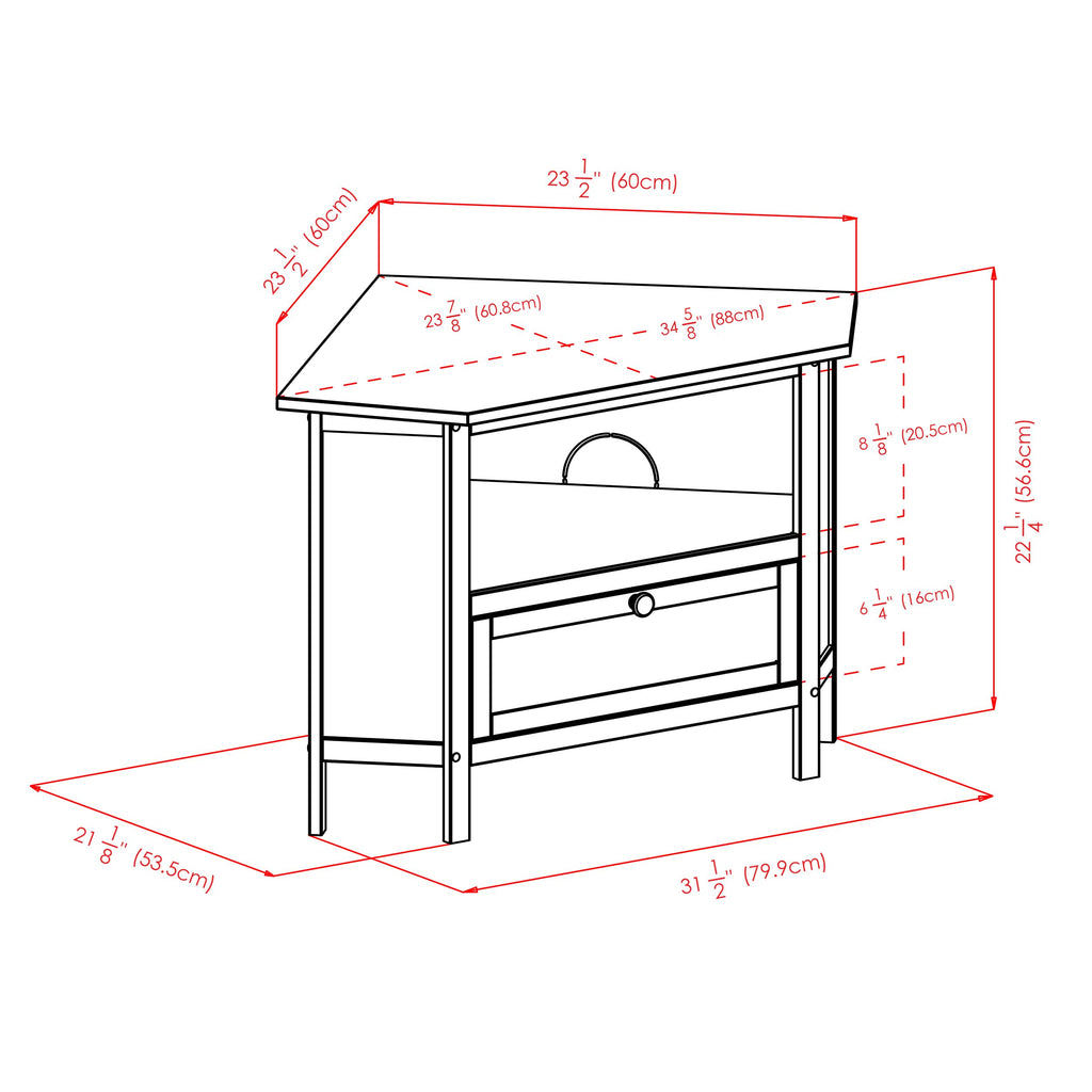 Corner TV Stand, Espresso F80365