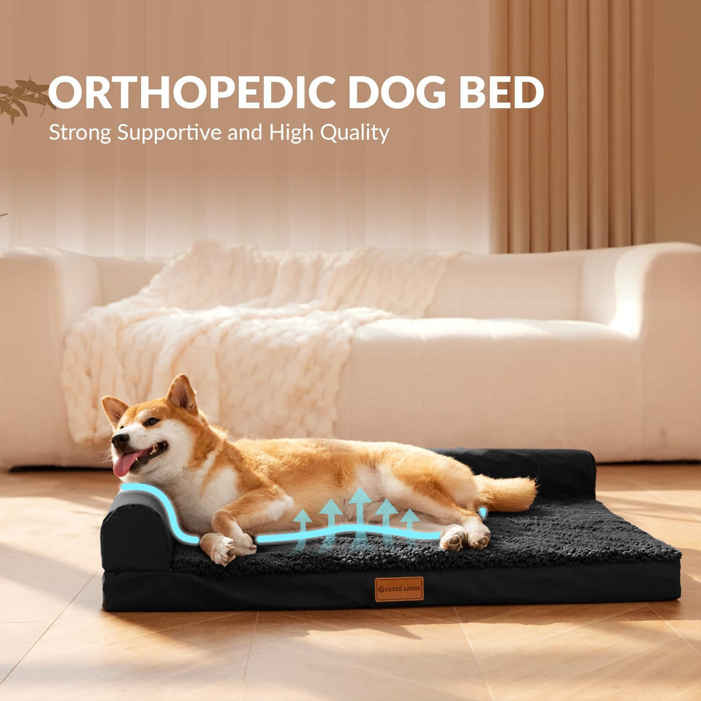 Large Washable Dog Bed 36''X24'' Black I243