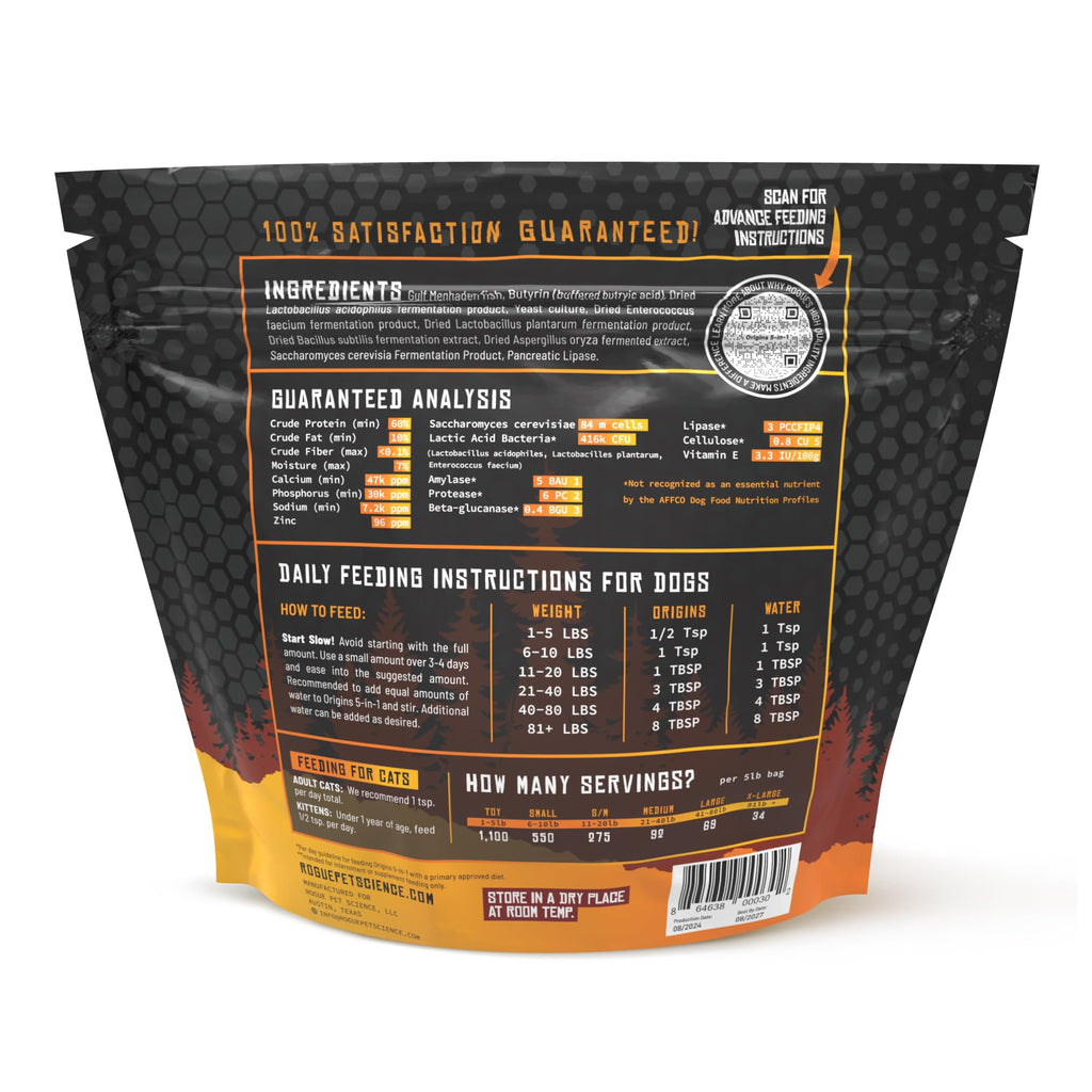 5-in-1 Dog Supplement Powdered Food Topper with Omega 3 Fish Oil 5 lbs G279