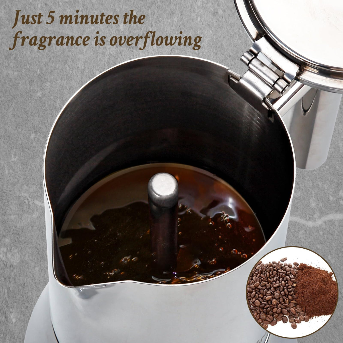 6 Cup Stainless Steel Stovetop Espresso Maker V815