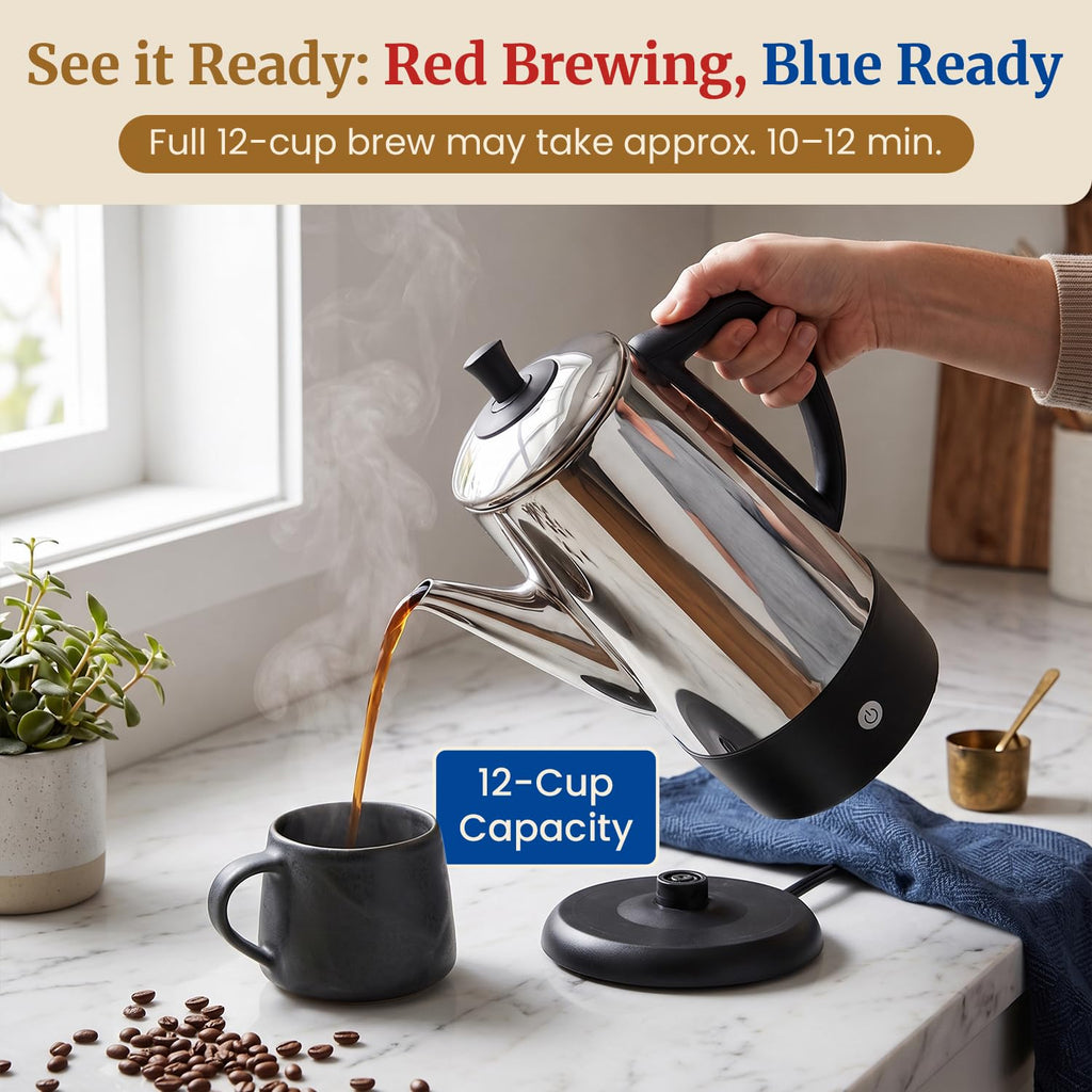 12-Cup Electric Coffee Percolator I329