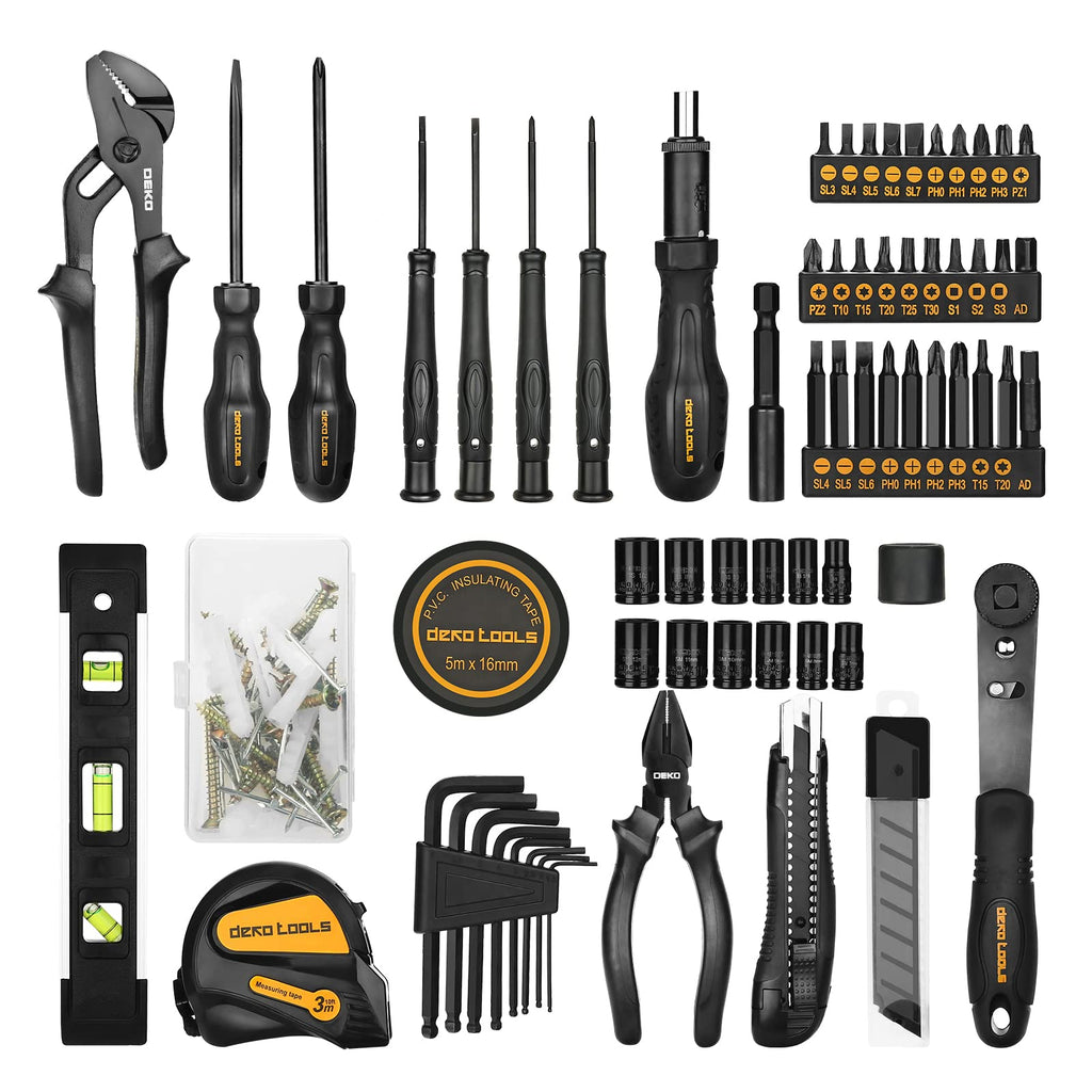 150 Piece General Household Hand Tool Kit with Plastic Toolbox Storage Case I228