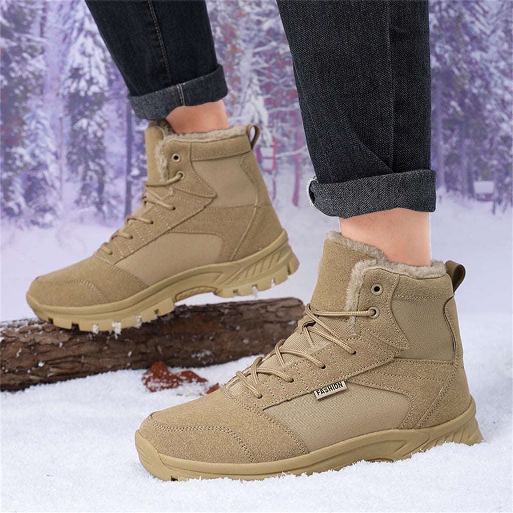 Mid Top Fur Lined Suede Leather Waterproof Military Tactical Boots F7015