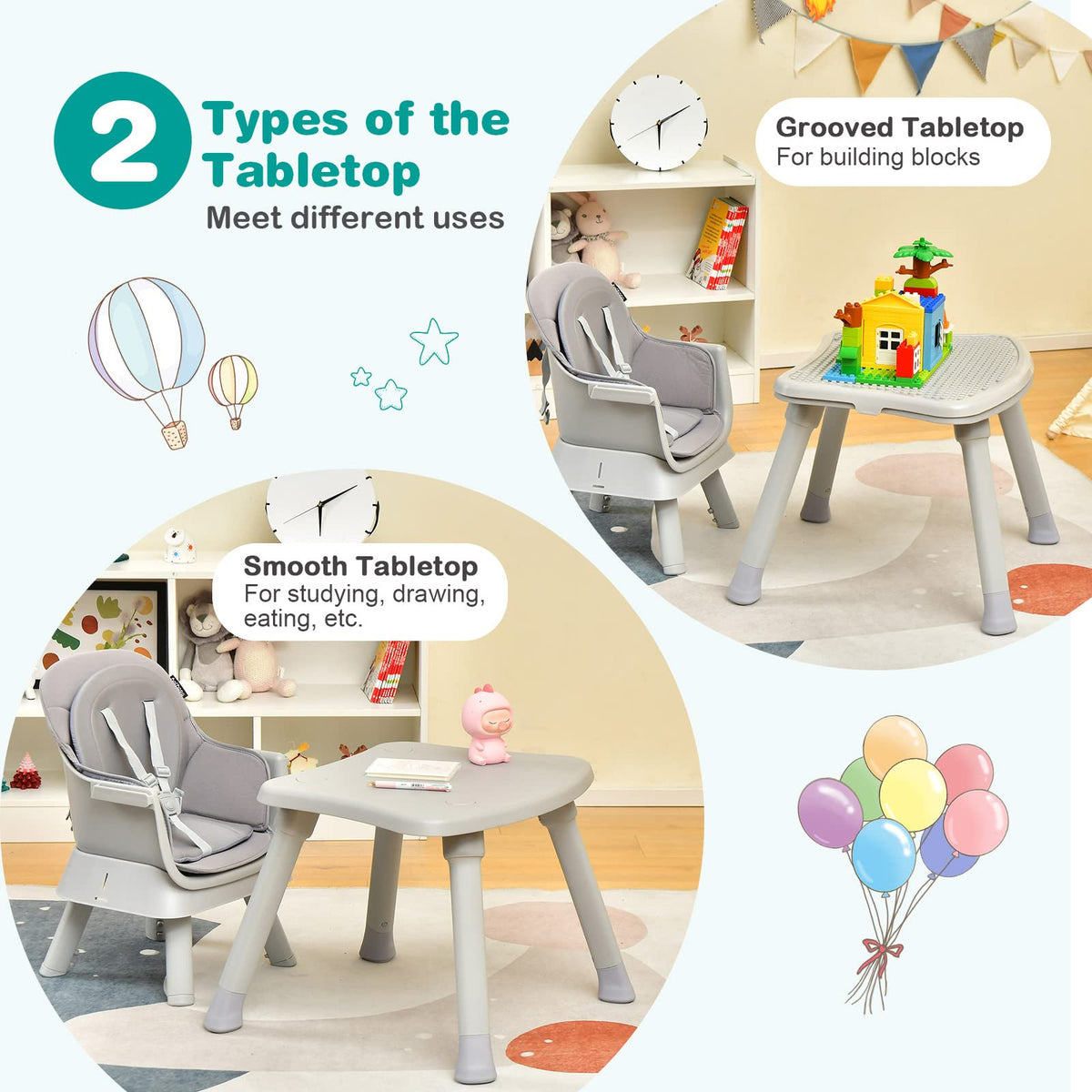 8 in 1 Convertible High Chair with Removable Tray Z743