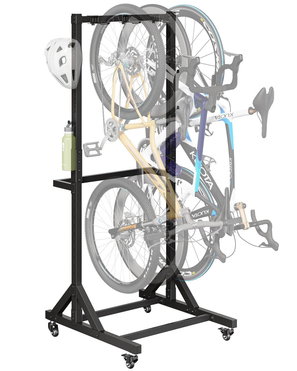 Freestanding Bike Storage Rack with Wheels for 3 Bikes P9198