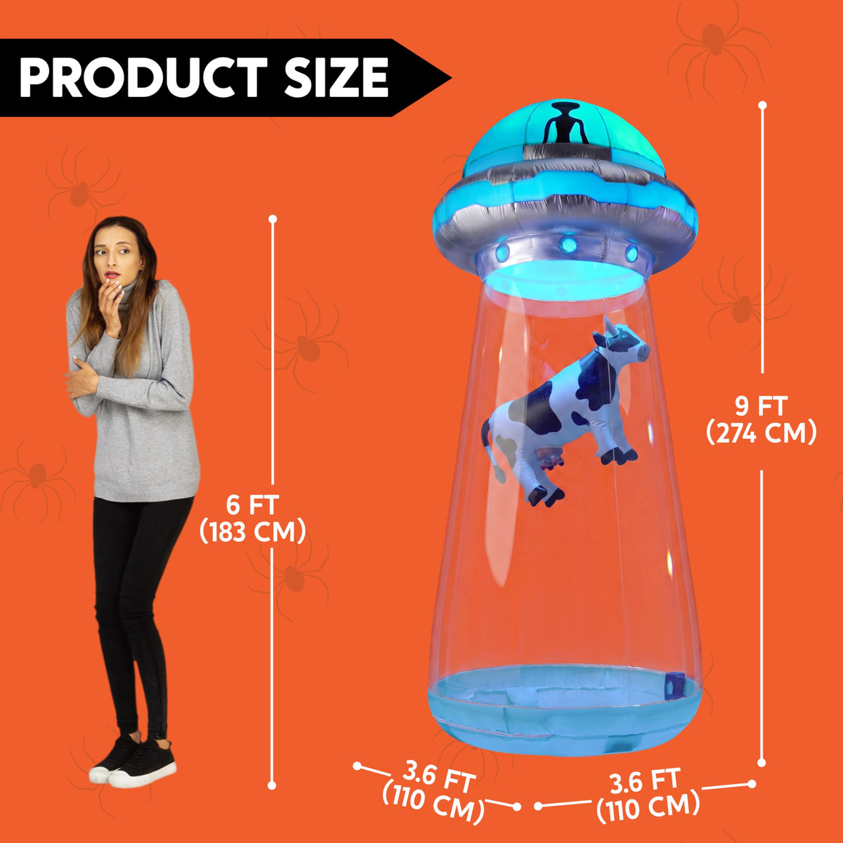 9 FT Tall Inflatable UFO Outdoor Decoration with LEDs G5771