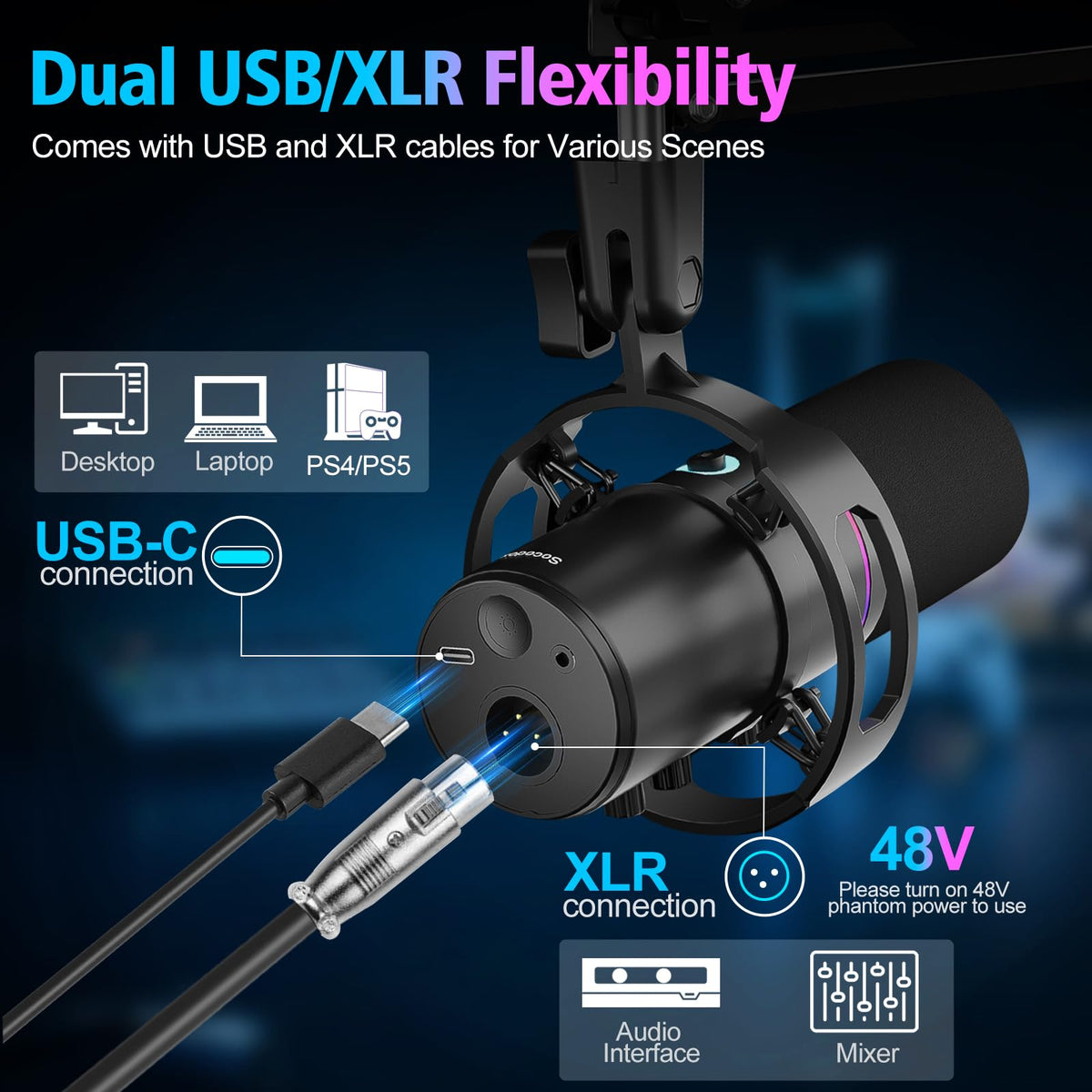 USB Gaming Microphone with Boom Arm Q15418