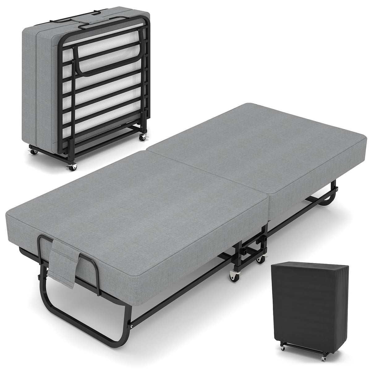 Folding Bed Portable Roll Away Bed 75" x 31" H7766
