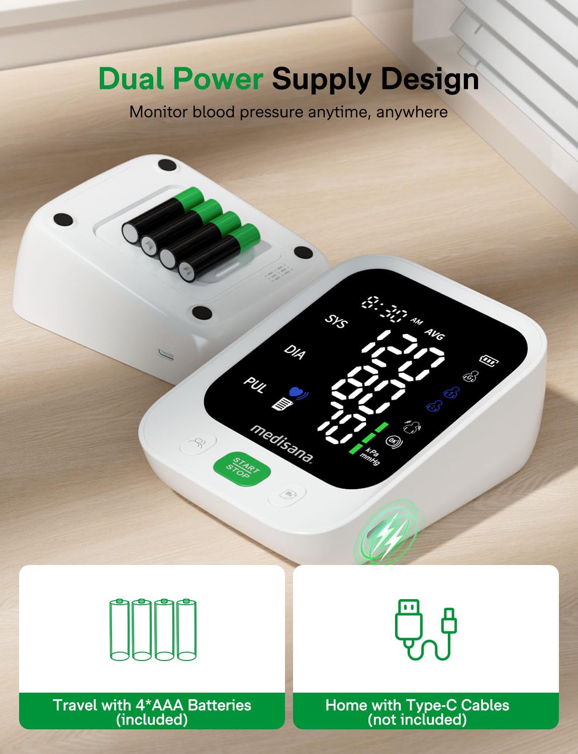 Automatic Upper Arm Blood Pressure Monitor with 2x199 Sets Memory X4268