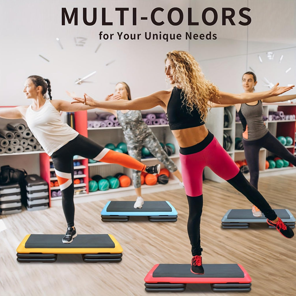 43'' Adjustable Aerobic Exercise Step Platform with 4 Stackable Risers V9181