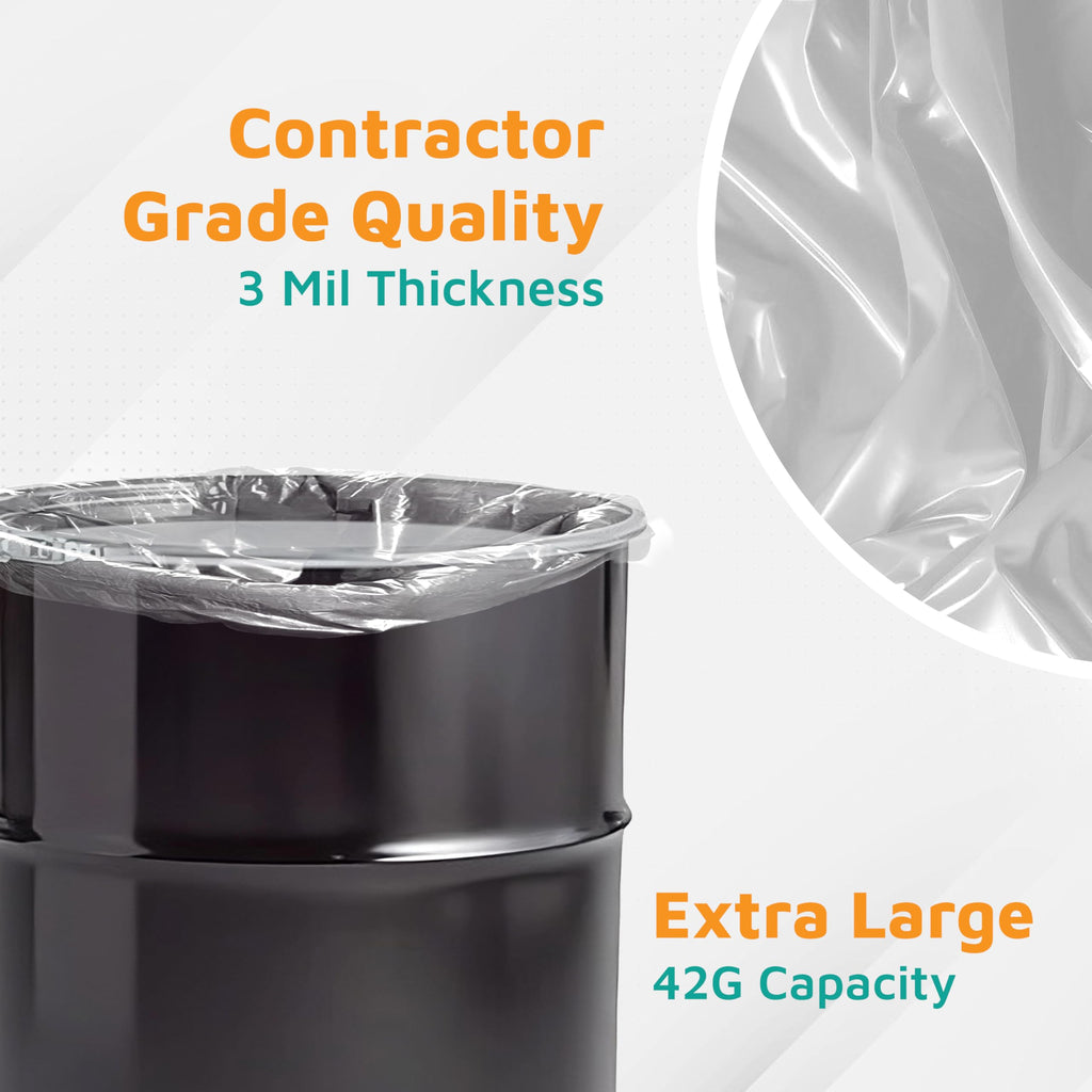 42-Gallon 3 Mil Clear Contractor Bags 50-Count S7794