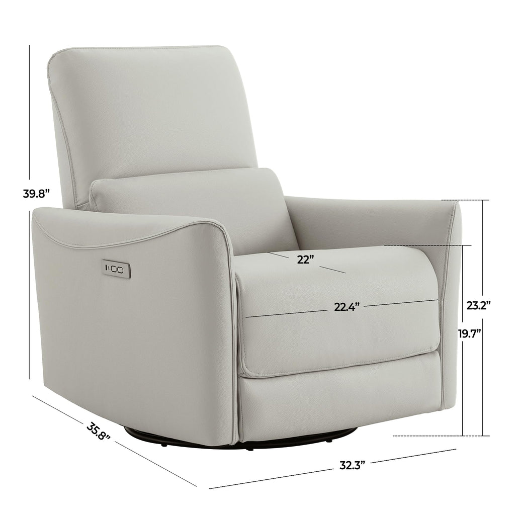 Power Recliner Swivel Glider Chair Cream X73694