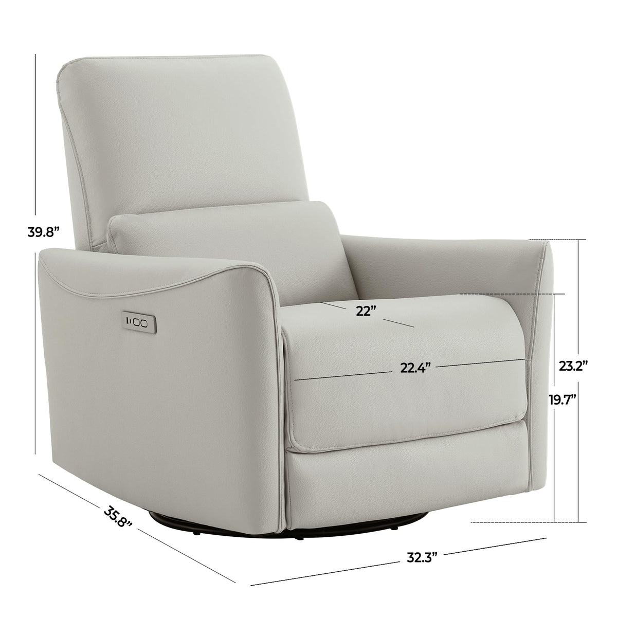 Power Recliner Swivel Glider Chair Cream X73694