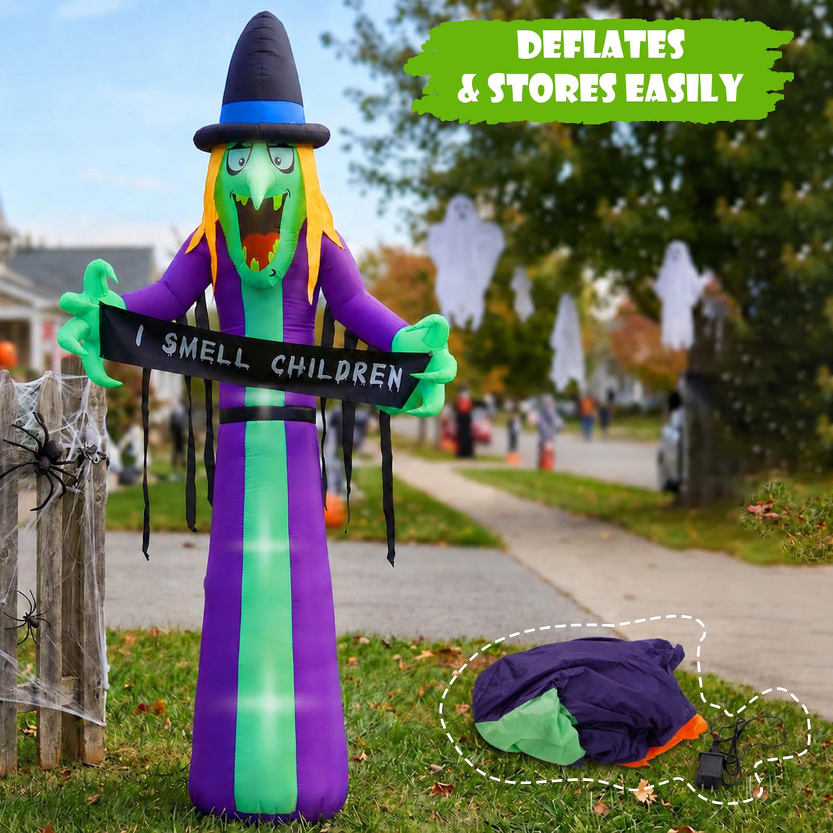 8FT LED Inflatable Witch Yard Decor R3584