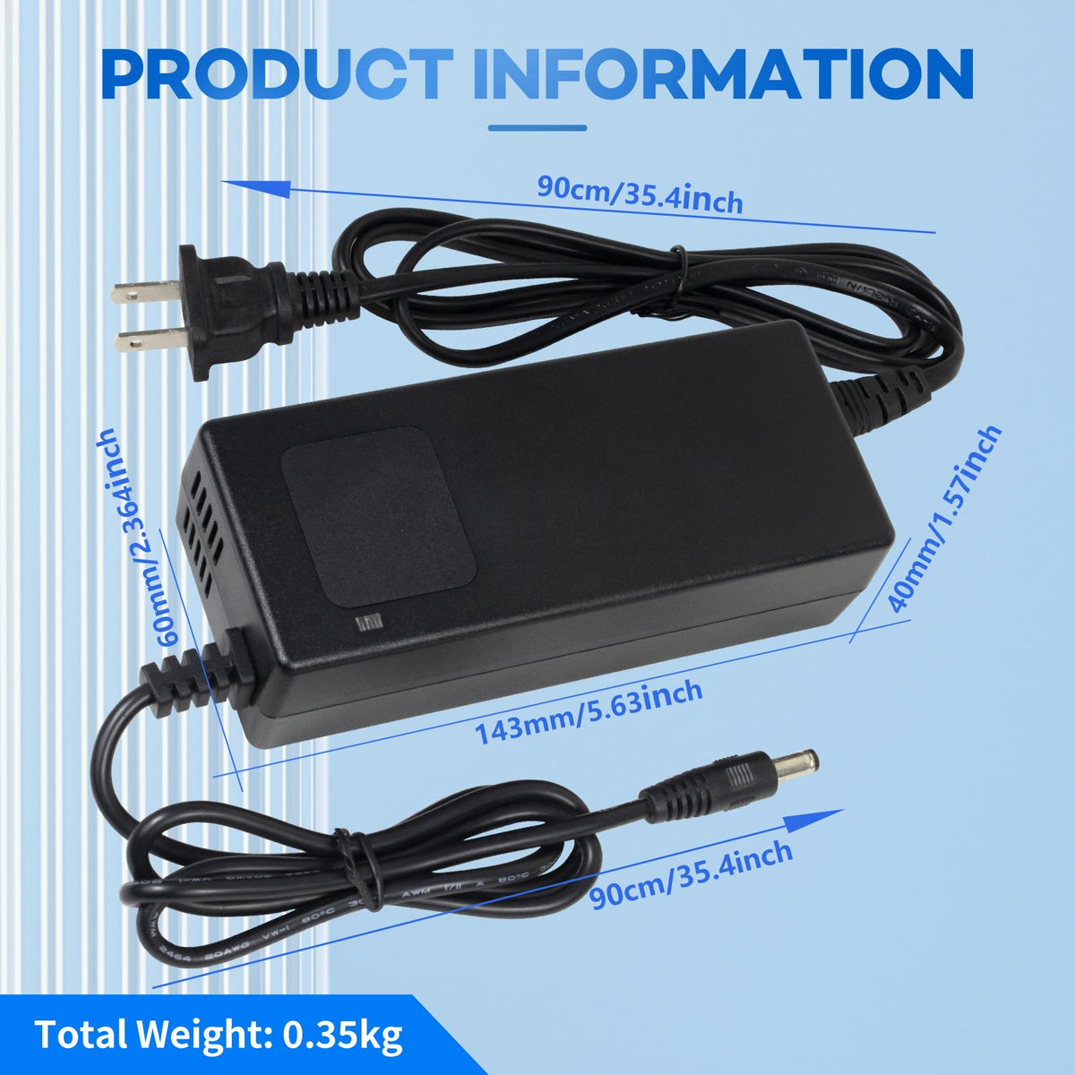 42V 3A Lithium Battery Charger with Display and Built-in Fan A5394