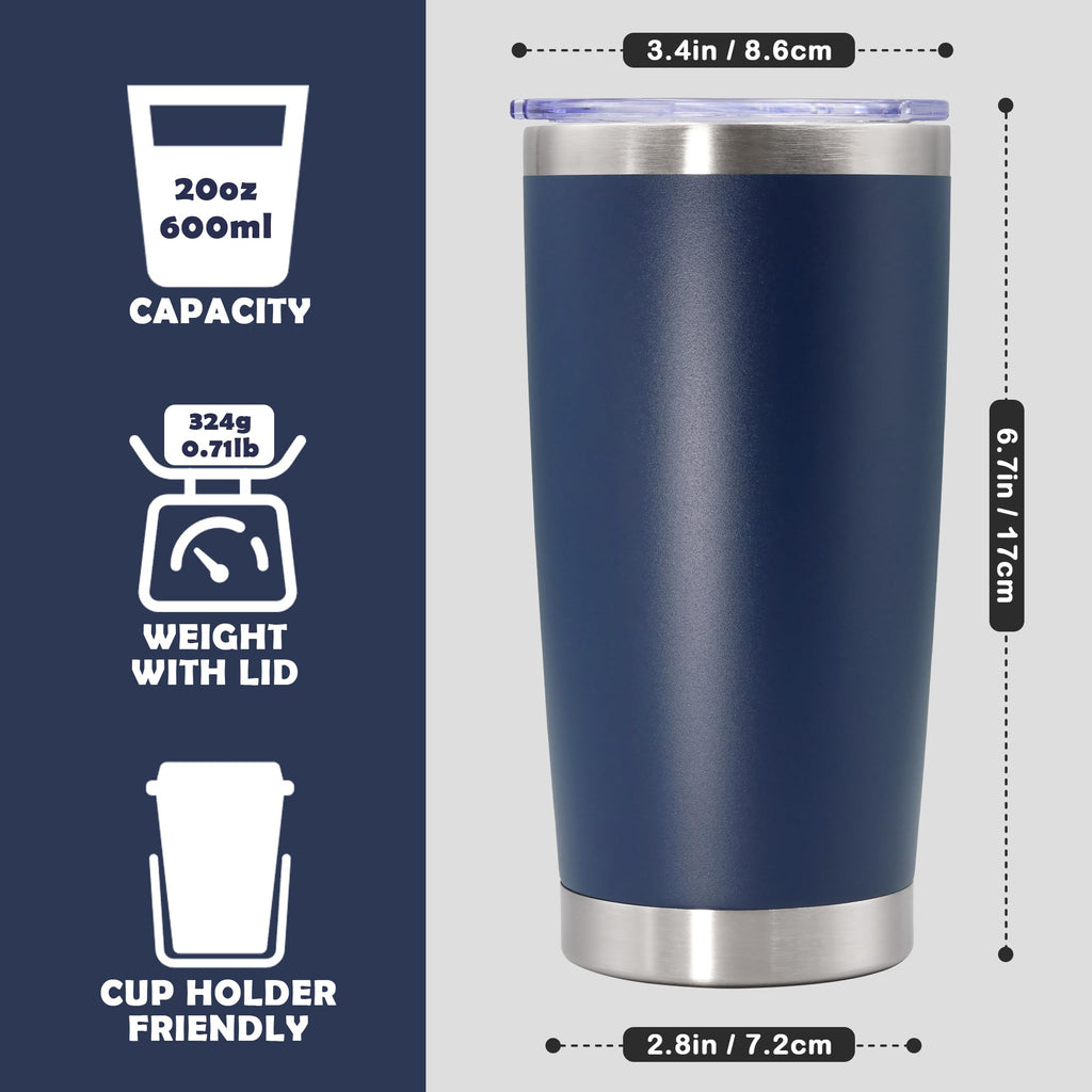 20oz Stainless Steel Tumbler with Lid Navy G655098