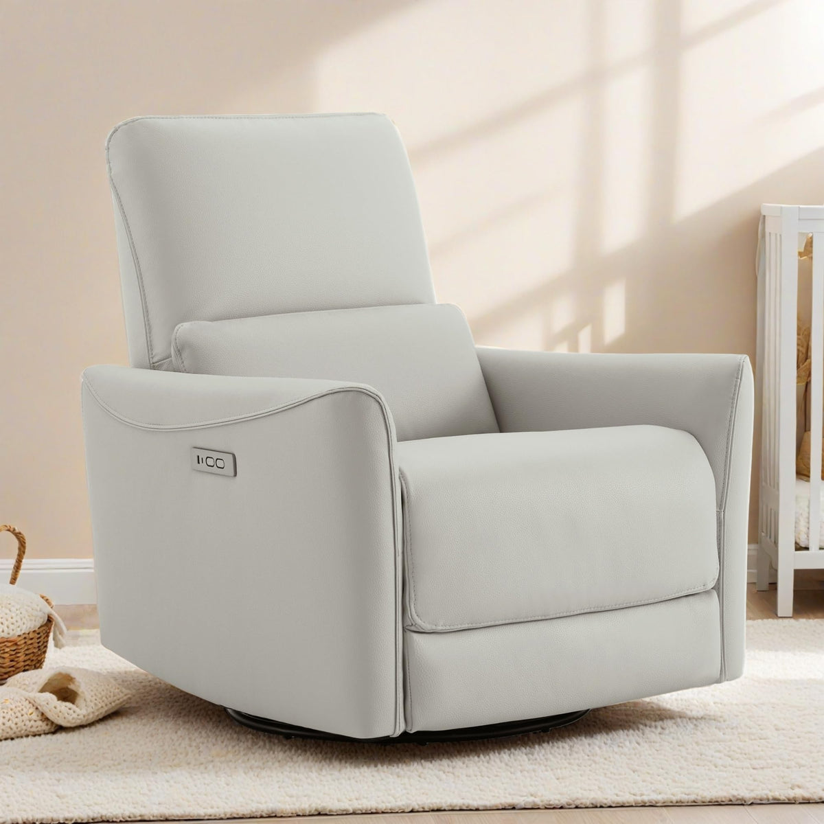 Power Recliner Swivel Glider Chair Cream X73694