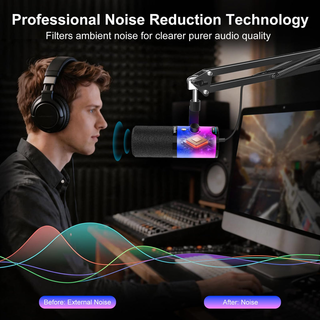 USB/XLR Dynamic Microphone with Boom Arm I3180