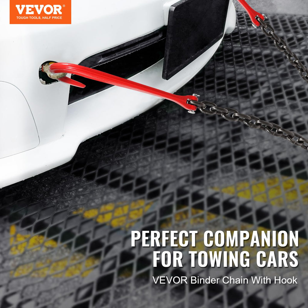 3/8" x 3' G80 V Bridle Towing Chain with J Hooks and Grab Hooks G34960