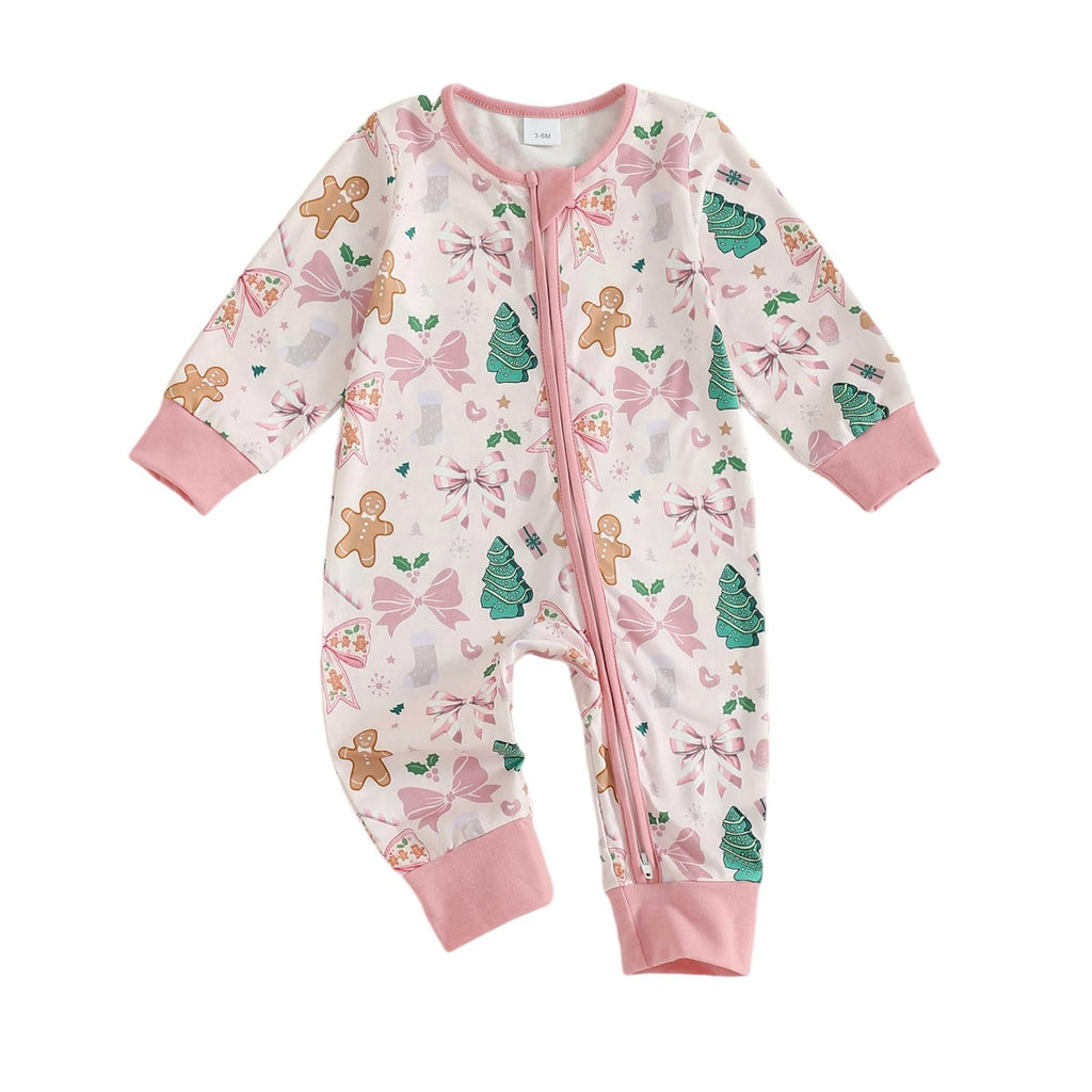 Newborn Christmas Zipper Jumpsuit Romper D624722