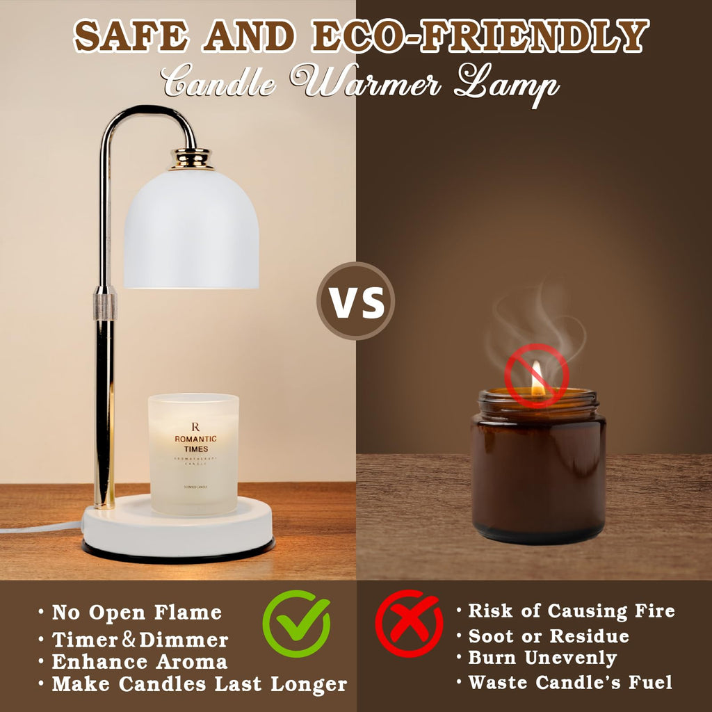 Candle Warmer Lamp with Timer Dimmable White C867110