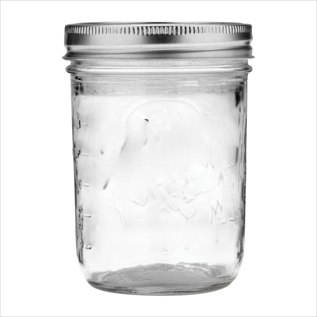 16 Oz Wide Mouth Glass Mason Jars with Lids & Bands, 2-Pack J597637