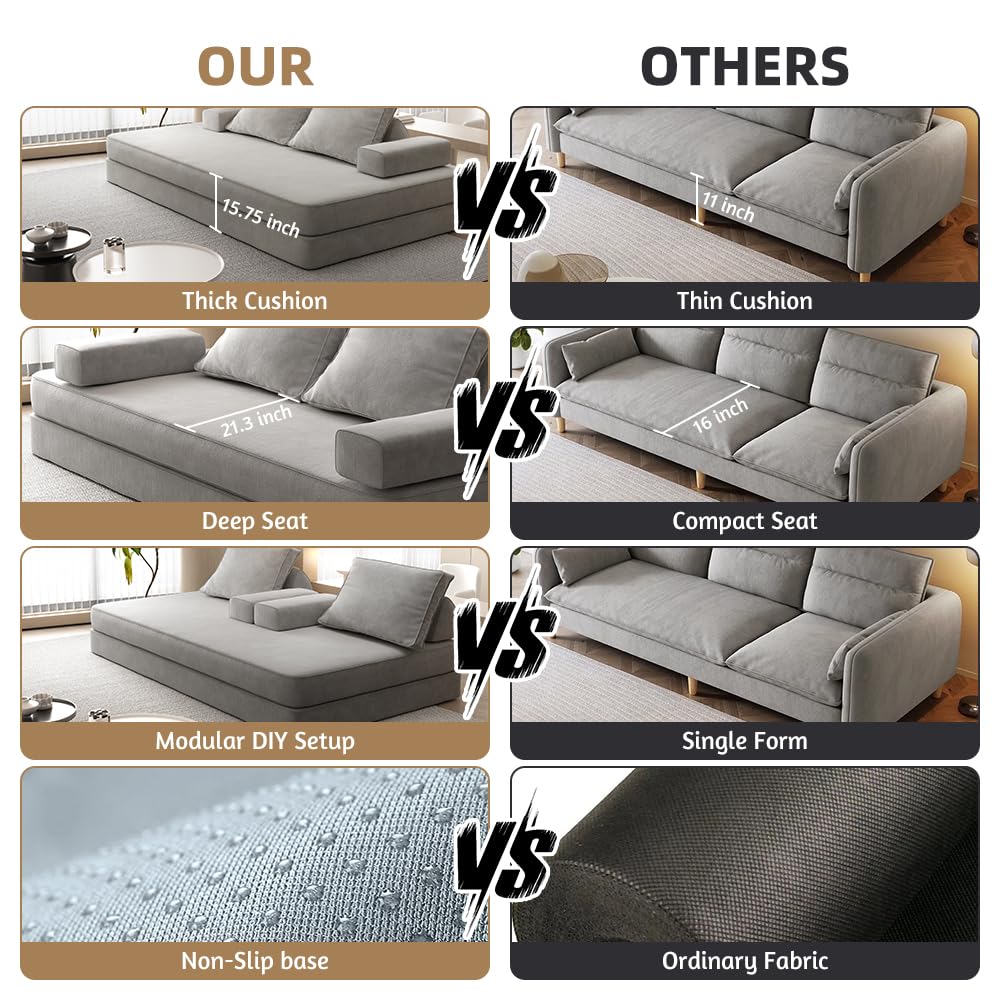 Light Gray Convertible Sofa Bed J9511