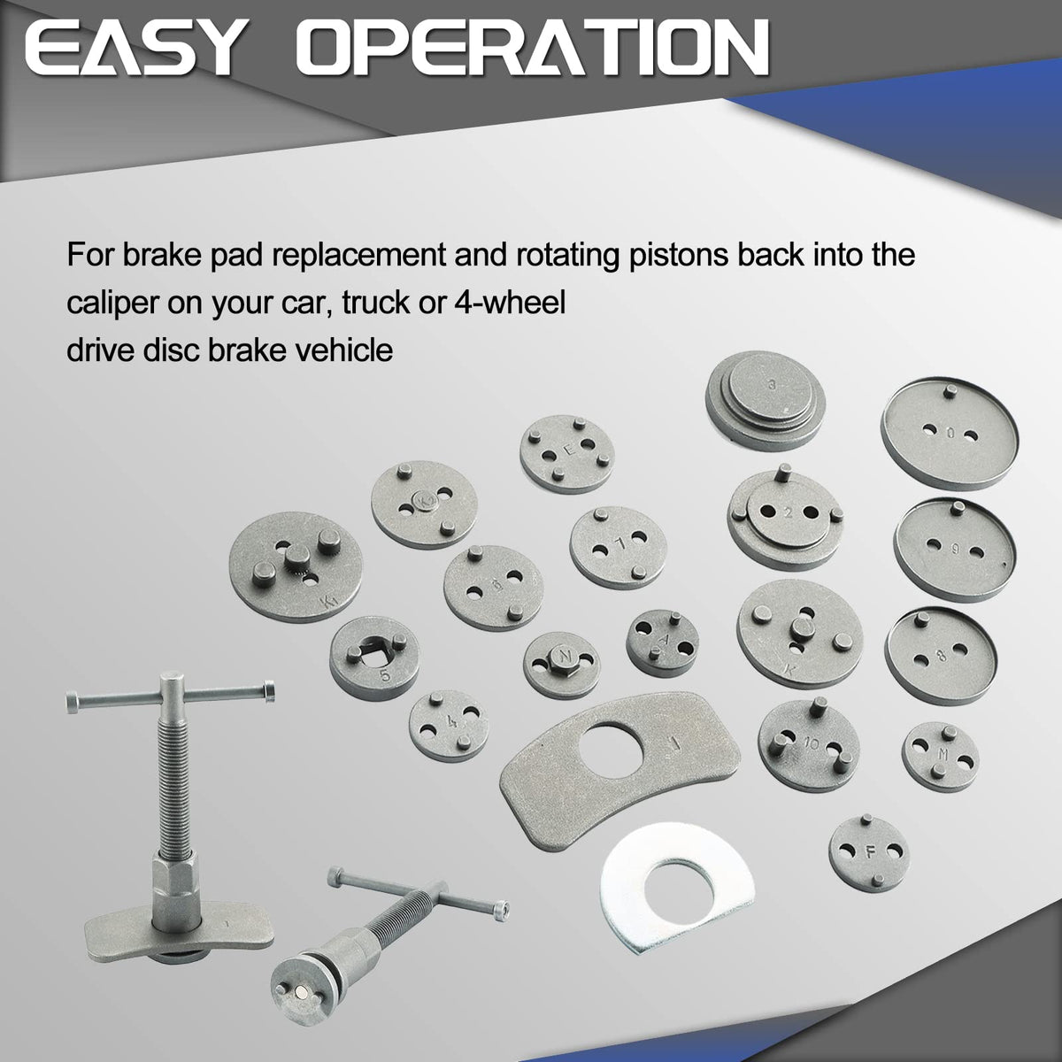 23pcs Heavy Duty Disc Brake Caliper Tool Set and Wind Back Kit Z447338