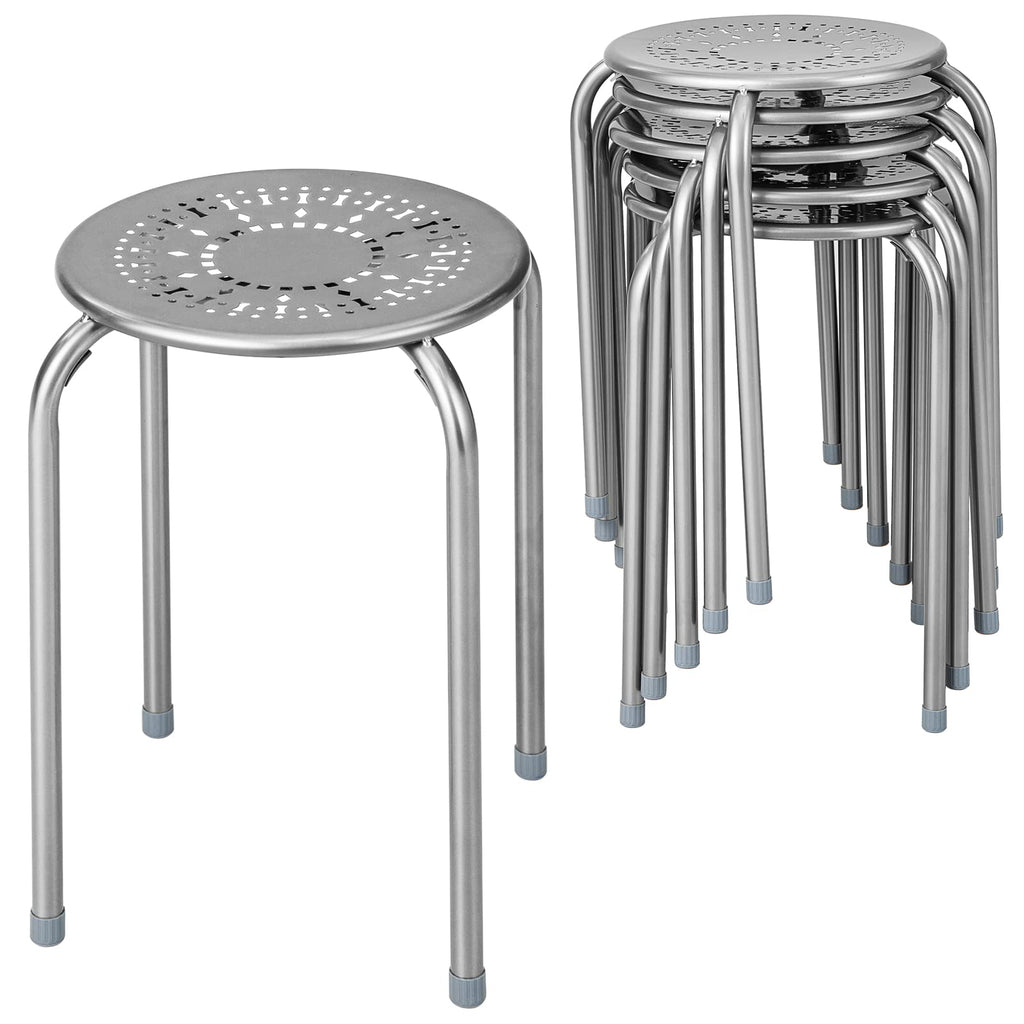 Grey 6 Pack Stackable Metal Stools R388505