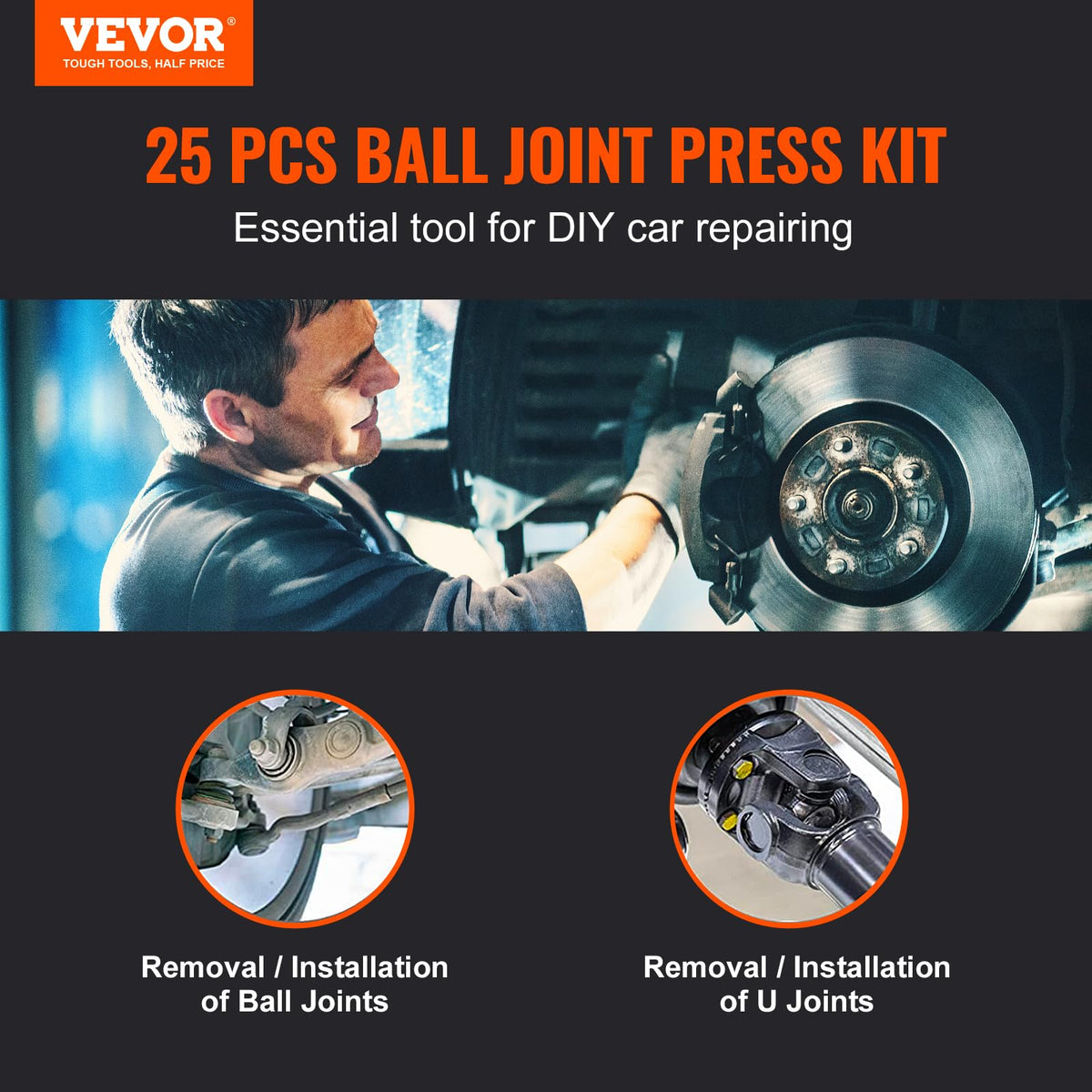 25 Pc Ball Joint Press Kit F8125