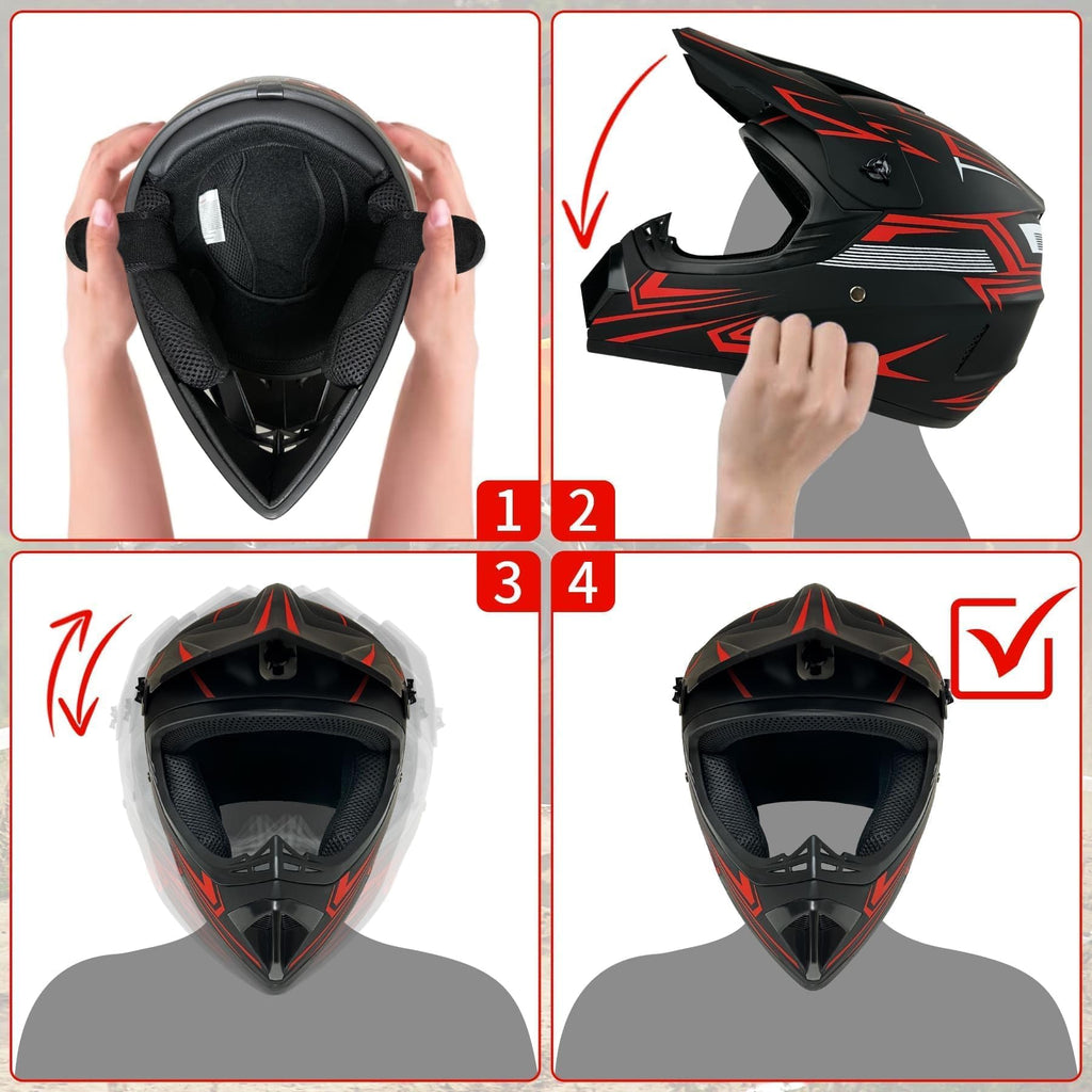 Youth Kids Motocross Helmet DOT Approved F771