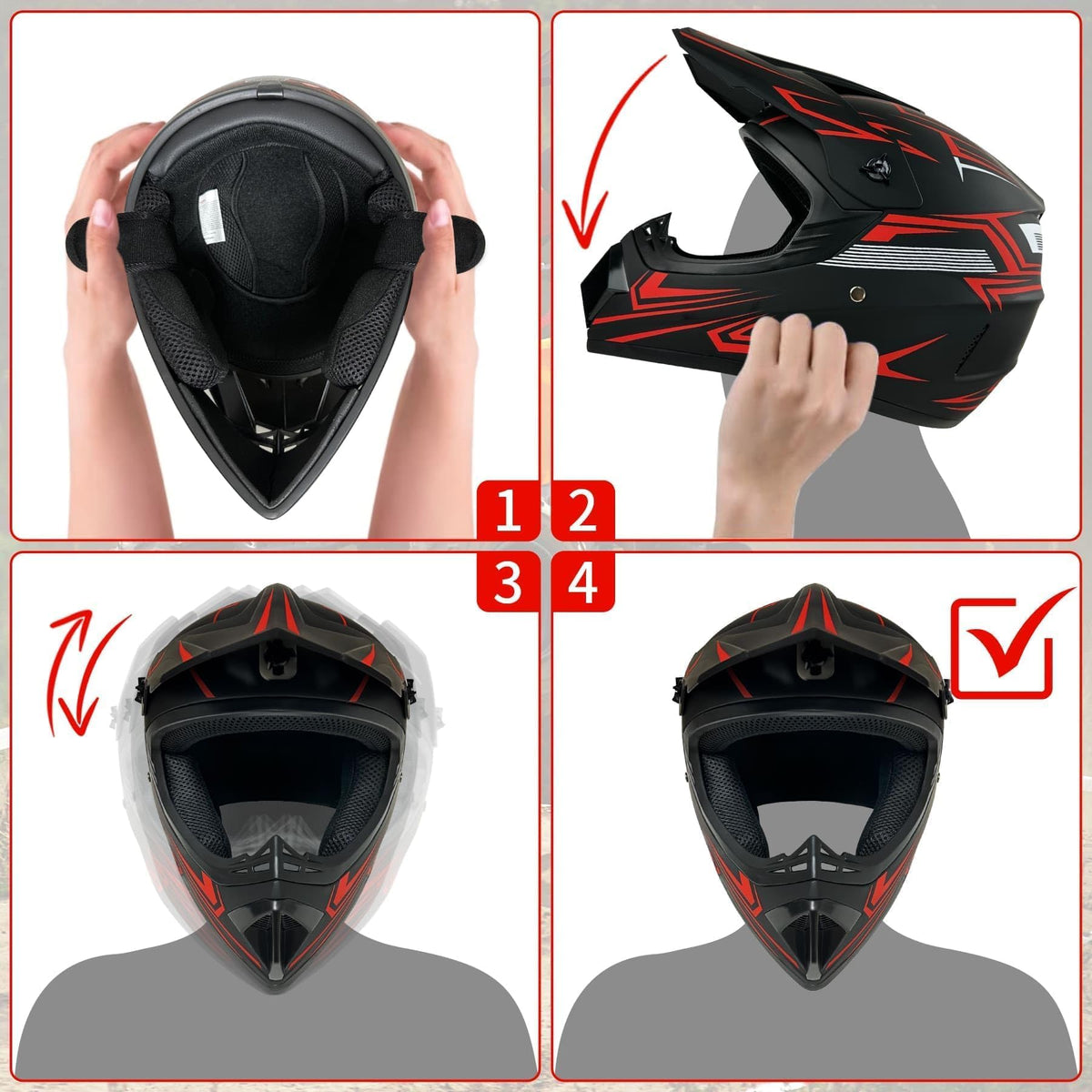 Youth Kids Motocross Helmet DOT Approved F771