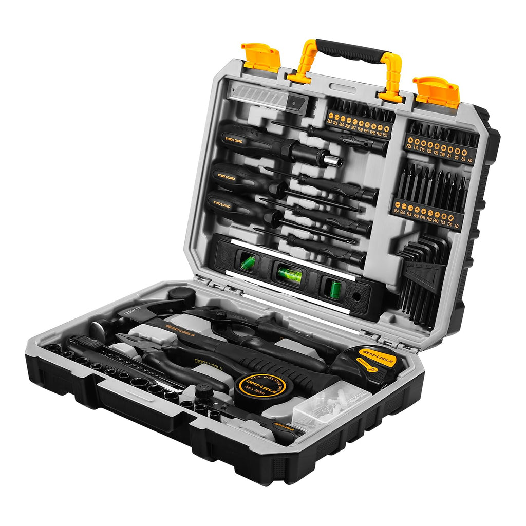 150 Piece General Household Hand Tool Kit with Plastic Toolbox Storage Case I228