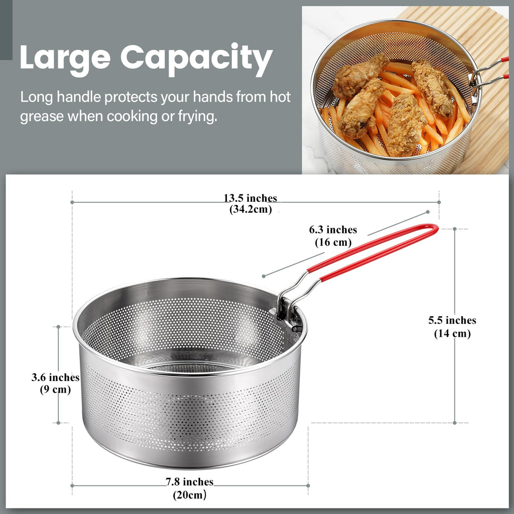 7.8 inches 304 Stainless Steel Deep Fryer Basket C48610