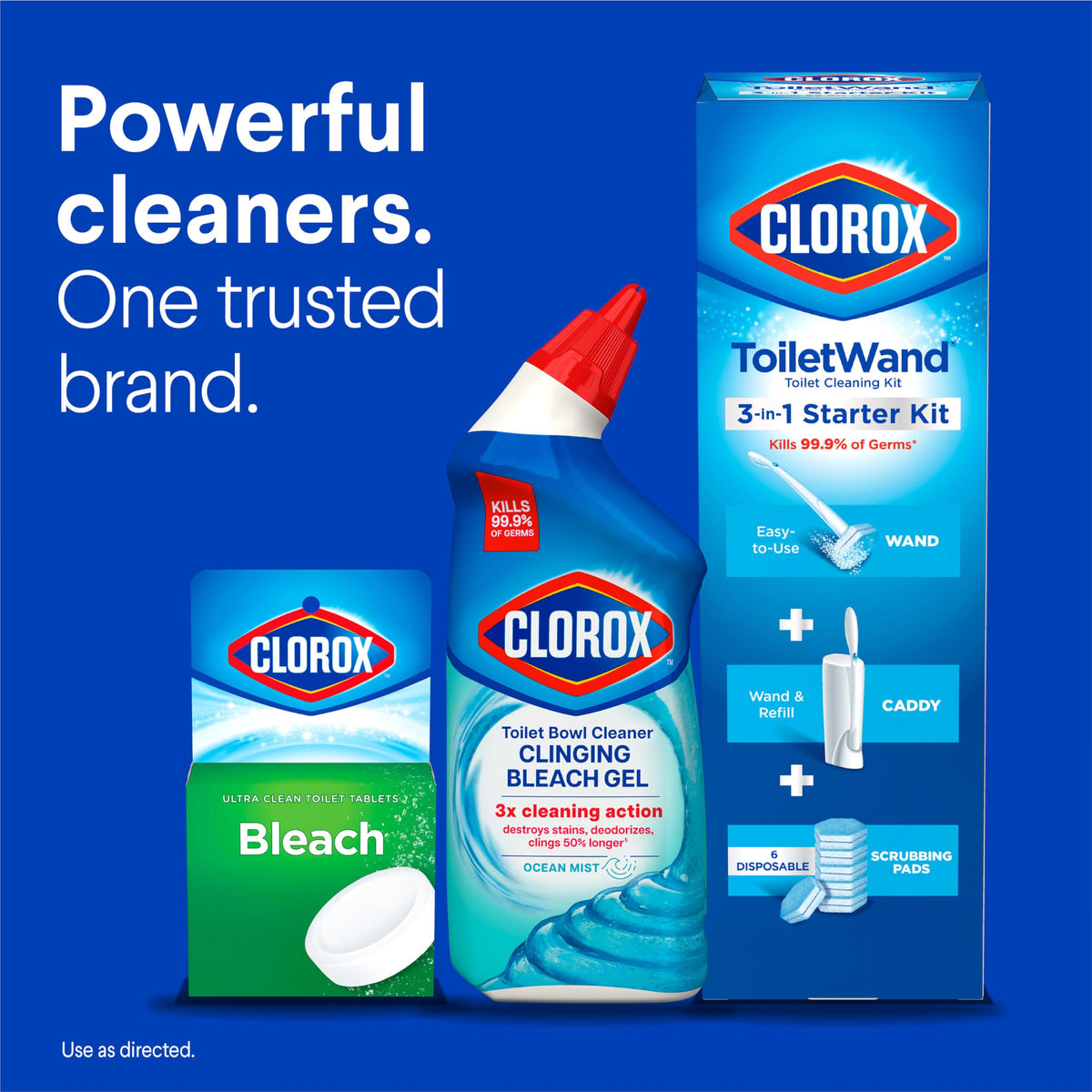 Toilet Bowl Cleaner Clinging Bleach Gel, Ocean Mist, 24 Fl Oz, Pack of 2 R1651