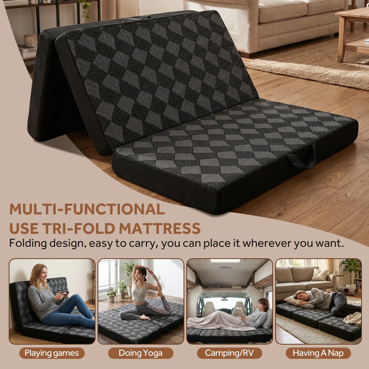Memory Foam Tri Folding Mattress G6433