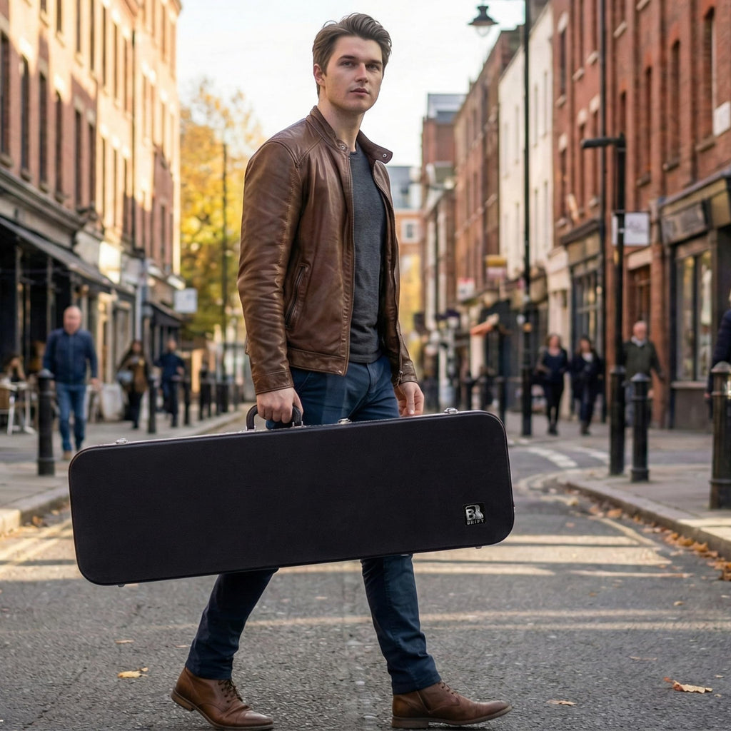 39 Inch Wooden Hard Shell Electric Guitar Case with Lock Latch Q457297
