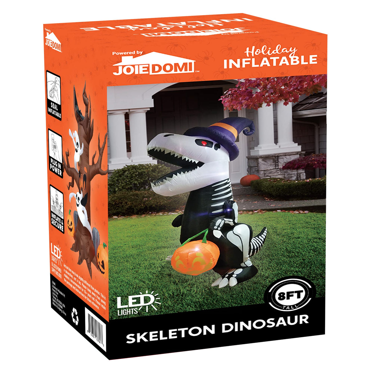 8 FT Inflatable Skeleton Dinosaur with Built-in LEDs V937