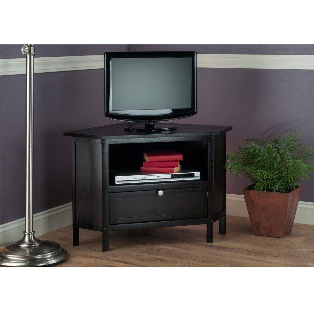 Corner TV Stand, Espresso F80365