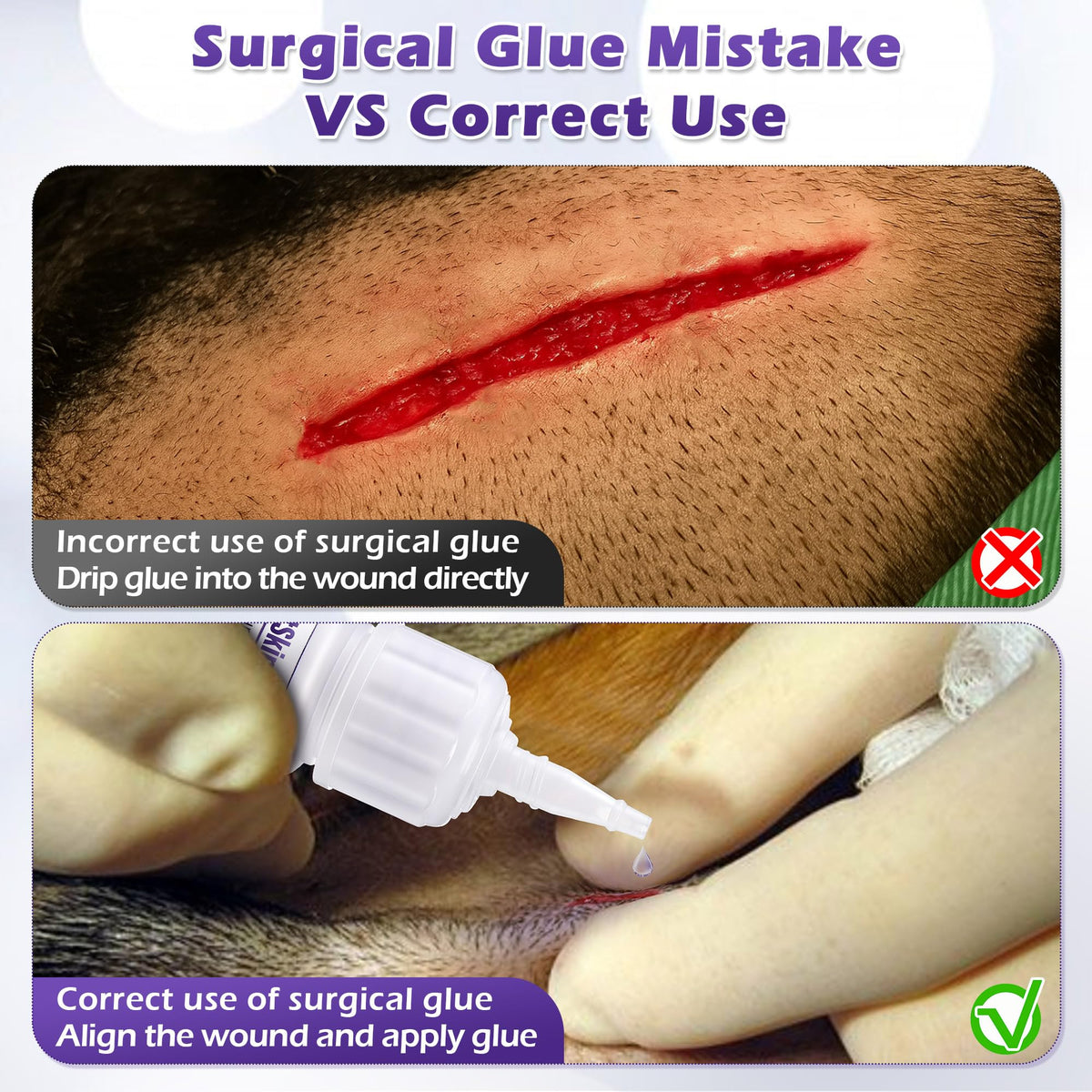 3ml Veterinary Surgical Skin Glue with 10 Applicators O4744