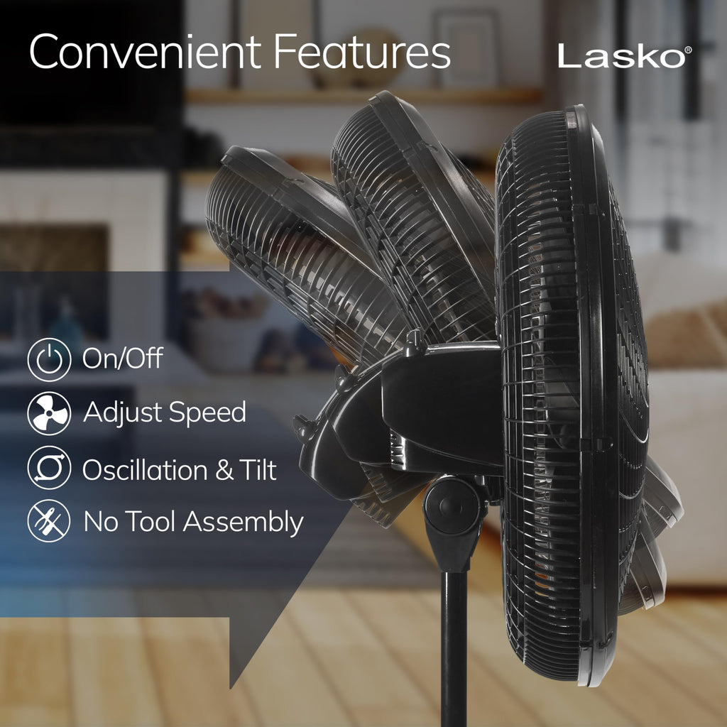 Adjustable Pedestal Fan 18” Black E476